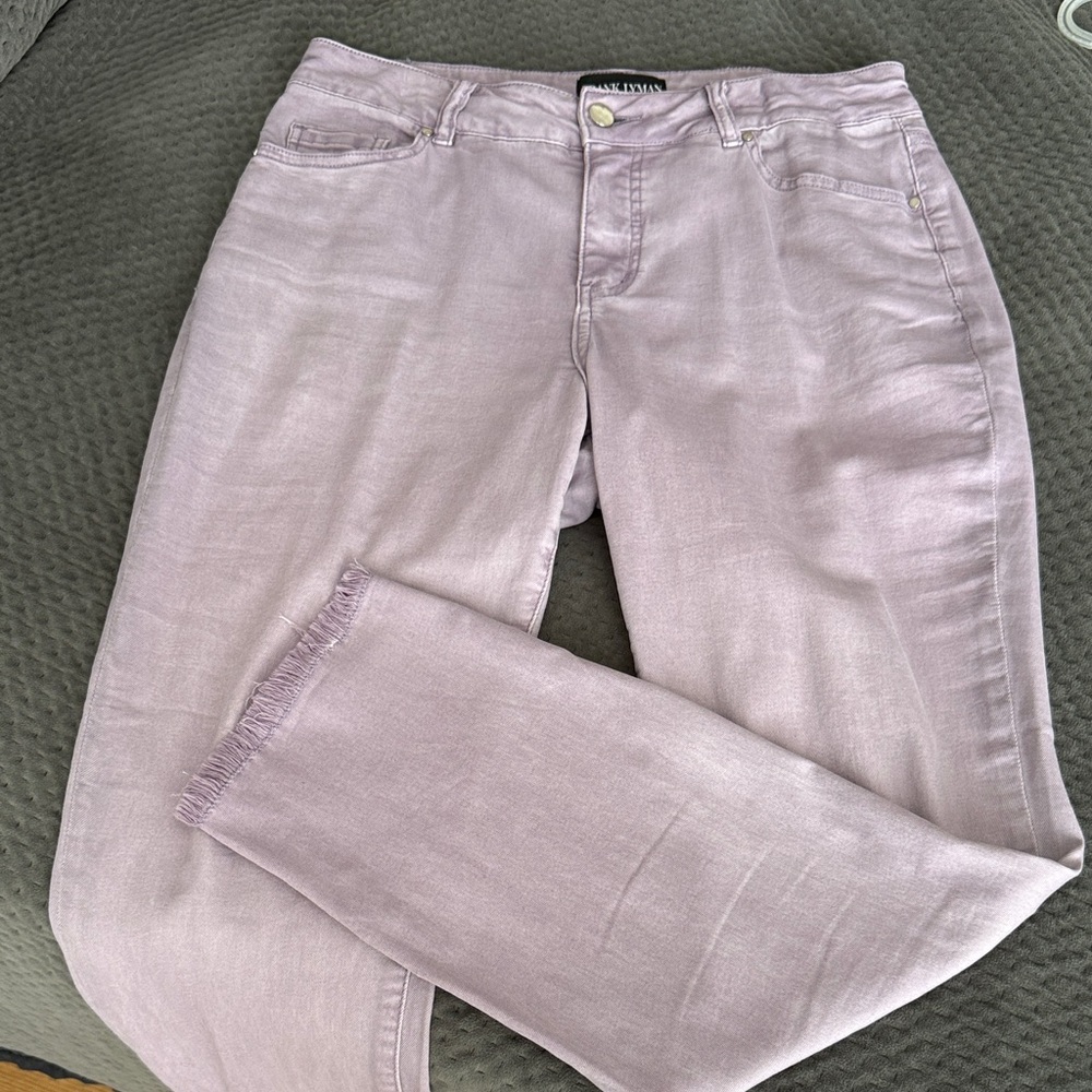 Frank Lyman Design Women's Light Purple Straight Leg Jeans